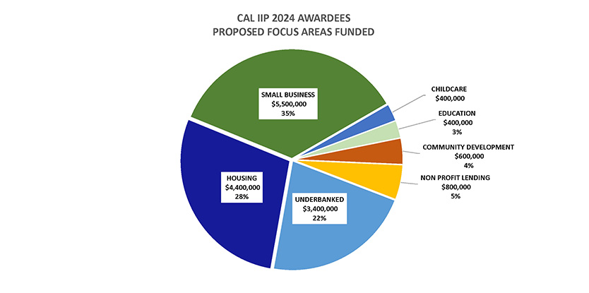 Cal IIP 2024 Awardees Proposed Focus Areas Funded pie chart
