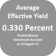 The Pooled Money Investment Account average effective yield was 0.330 percent as of August 31
