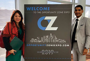 With Deputy Treasurer of Housing and Economic Development Jovan Agee, attending the Opportunity Zone Expo in Los Angeles.