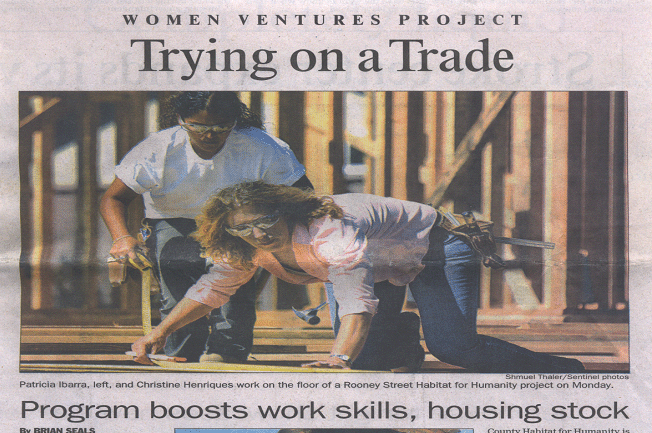 Newspaper article on Women Ventures Project