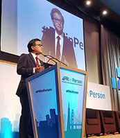 Treasurer Chiang speaking during Climate Action Week in San Francisco