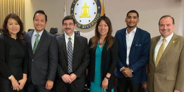 Treasure Ma with senior staff members in Riverside, the first stop on a 10-city swing through the state to develop ideas with stakeholders about how to revamp regulations that determine tax credits for affordable housing developments. Treasure Ma with senior staff members in Riverside, the first stop on a 10-city swing through the state to develop ideas with stakeholders about how to revamp regulations that determine tax credits for affordable housing developments.