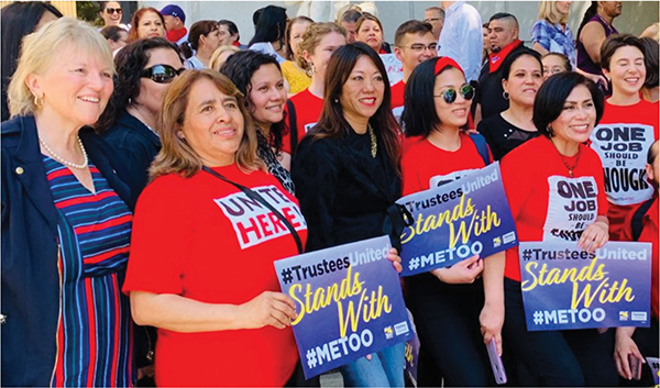 Joined by sexual assault victims, pension trustees and supporters of Trustees United during Denim Day at the Capitol, Treasurer Ma led the call for investors to adopt safe workplace principles.