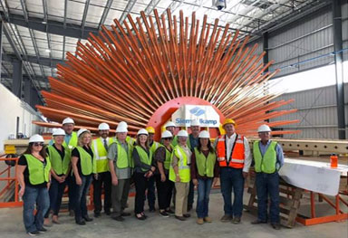 Treasurer Fiona Ma with some of her staff and plant officials touring the facility.