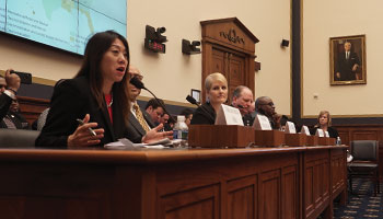 Testifying before the U.S. House Subcommittee on Consumer Protection and Financial Institutions about providing banking services to the cannabis industry in February.