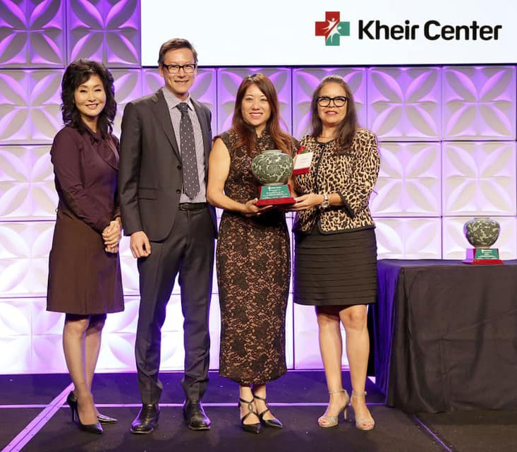 Treasurer Ma receiving the Kheir Clinic 33rd Anniversary Fundraising Dinner Leadership Award. From left to right: Chief Executive Officer Erin Pak, LA Health Care Plan Deputy Chief Medical Officer Dr. Alexander Li, and, to the right of Treasurer Ma, Kheir Board Member Carolina Castillo. The dinner raises funds for the Korean Health Education Information and Research Center. Kheir, based in Koreatown in Los Angeles, operates five service sites and provides 60,000 clinic visits to more than 12,000 patients annually. (Photo: Kheir Center) Treasurer Ma receiving the Kheir Clinic 33rd Anniversary Fundraising Dinner Leadership Award. From left to right: Chief Executive Officer Erin Pak, LA Health Care Plan Deputy Chief Medical Officer Dr. Alexander Li, and, to the right of Treasurer Ma, Kheir Board Member Carolina Castillo. The dinner raises funds for the Korean Health Education Information and Research Center. Kheir, based in Koreatown in Los Angeles, operates five service sites and provides 60,000 clinic visits to more than 12,000 patients annually. (Photo: Kheir Center)