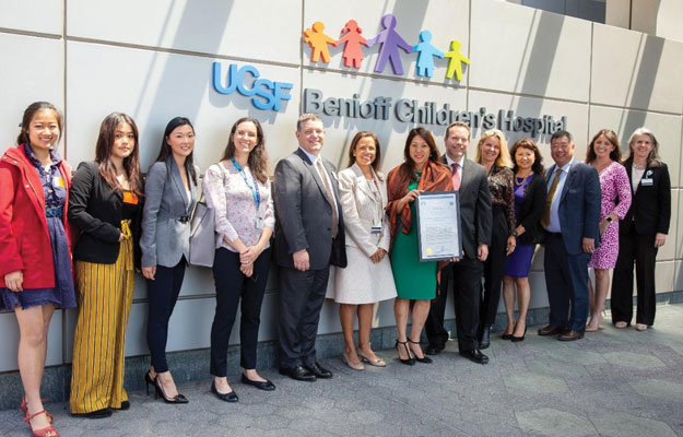 August 7.  Visiting the intensive care nursery and infant care program at the Benioff Children’s Hospital at Mission Bay. Proceeds from the Children’s Hospital Program reimbursed the hospital for eligible proportional costs of constructing the new UCSF Medical Center at Mission Bay, a six-story, 289-bed inpatient hospital and an attached six-story outpatient building. The Treasurer was received by Jamie Phillips, Chief Operating Officer; Robert Fries, Chief Financial Officer; Kimberly Scurr, Vice President, Operations; Dr. Tippi Mackenzie, Professor of Surgery; Dr. Liz Rogers, Associate Professor of Pediatrics; Dr. Tom Shimotake, Professor of Pediatrics; Paul Takayama, Assistant Vice Chancellor, Government Relations; Amiee Alden, Local and State Government Relations Director. 