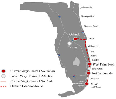 The Virgins USA Train System Already Operating in Florida